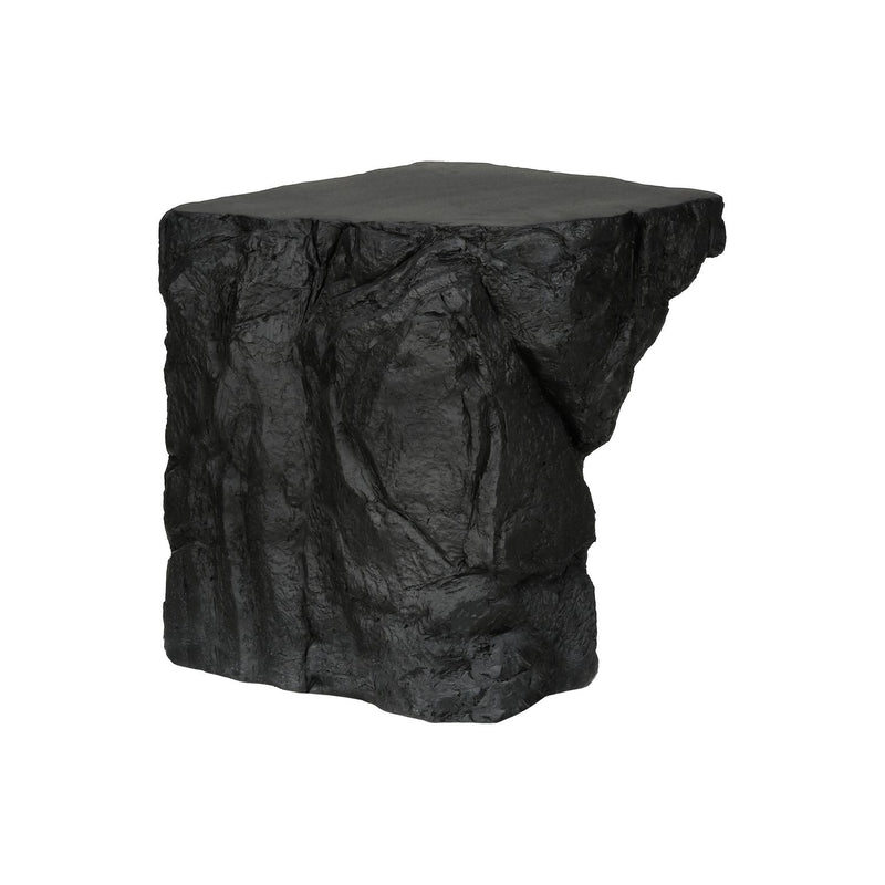 Black 8th Street accent table for indoor and outdoor use, featuring a sleek modern design with a sturdy surface.