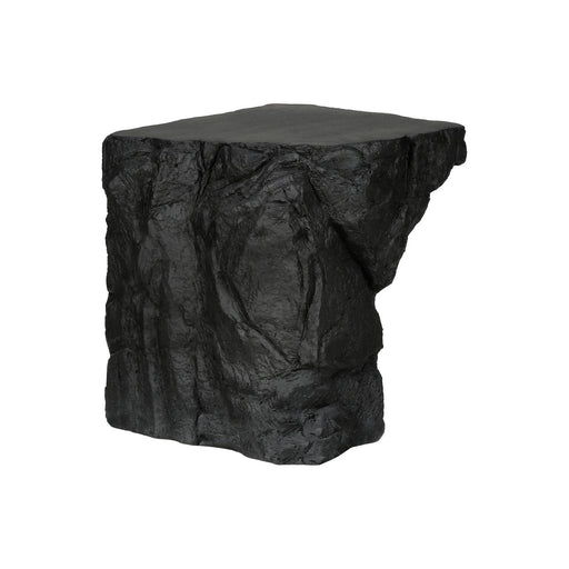 Black 8th Street accent table for indoor and outdoor use, featuring a sleek modern design with a sturdy surface.