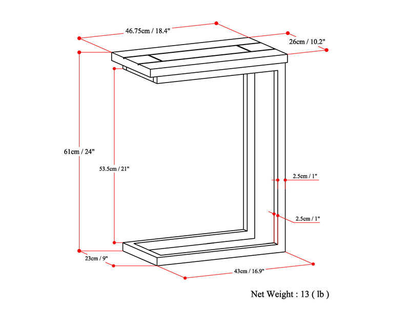 Skyler - Handcrafted C Side Table - R&R Furniture Gallery (Fountain Valley, CA)