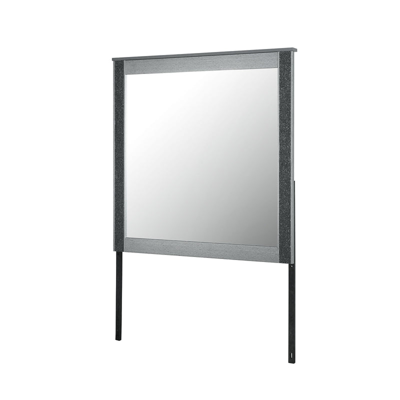 Lorenzo - Large Scale Mirror With Sleek Frame And Glittered Detailing - Silver - R&R Furniture Gallery (Fountain Valley, CA)