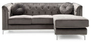 Glory Furniture soft micro suede sofa chaise in a stationary sectional with plush cushions and a modern design.