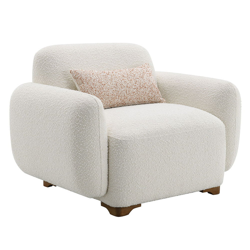 Darius - Chair With Pillow - Beige Boucle - R&R Furniture Gallery (Fountain Valley, CA)