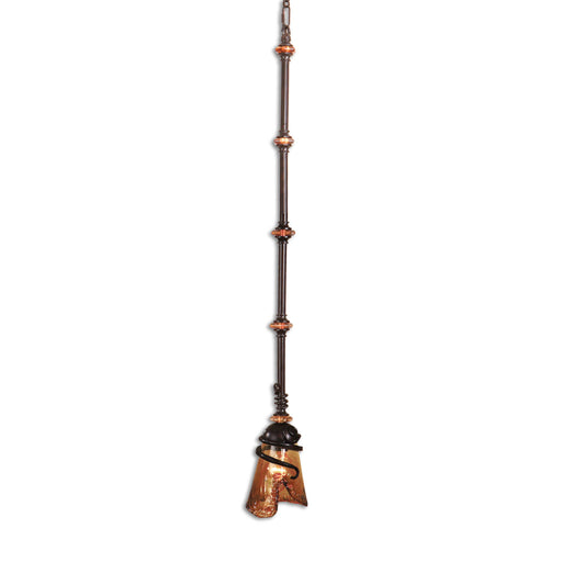 Uttermost Vitalia mini pendant light in oil rubbed bronze finish, showcasing a sleek, modern pendant lighting design.