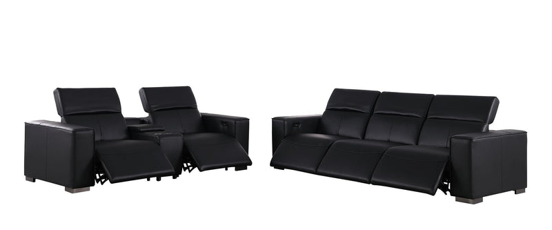 1208 - Leather Reclining Set (Sofa & Loveseat With 5 Power Recliners)