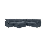 Classic Home Caplan 6-piece modular sectional with ottoman, modern living room set featuring plush cushions and versatile seating options.