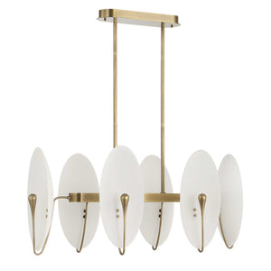 Opal Wand - Pendant - Light Antique Brass / White