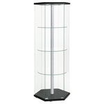 Tenley - 4 Shelf Curio Cabinet With Hexagonal Design