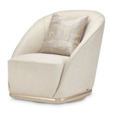 Michael Amini La Rachelle swivel chair with plush upholstery and stylish design, showing a comfortable, modern seating option.