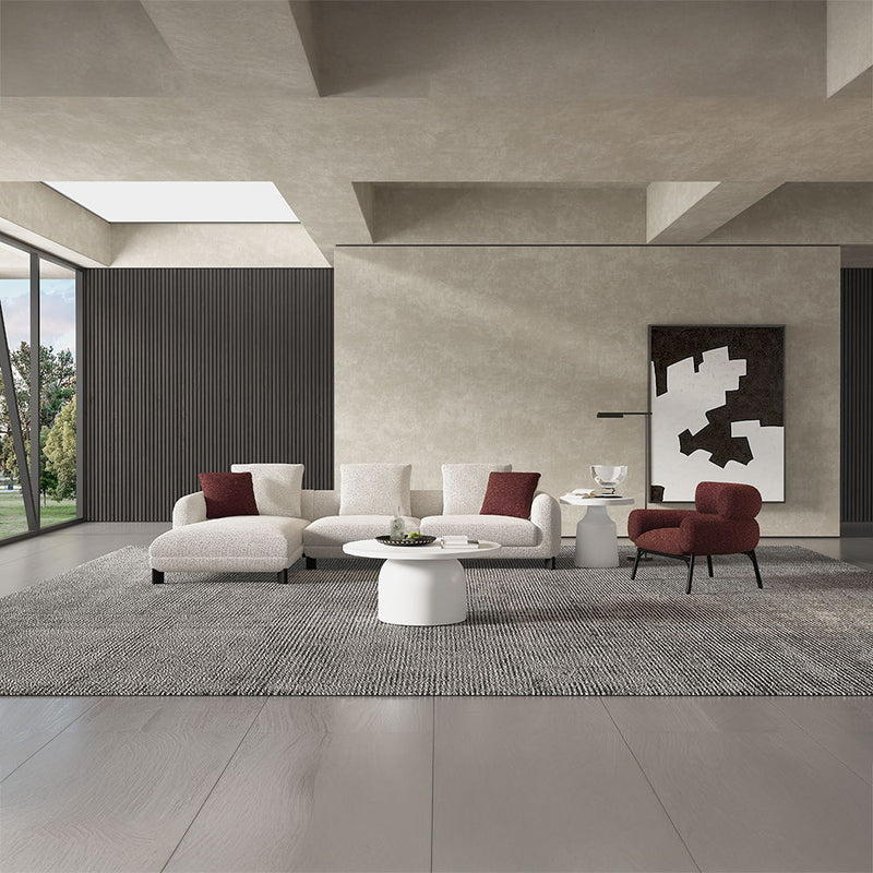 Mardi - Sectional Sofa With 6 Pillows - Maroon & Beige Tweed - R&R Furniture Gallery (Fountain Valley, CA)