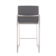 Lumi Source Fuji high back contemporary counter stool with functional design, featuring sleek modern style and wooden legs.