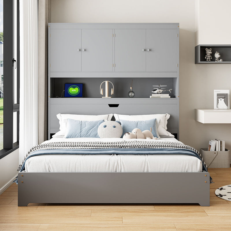 Platform Bed With USB, Storage Headboard & Drawers - R&R Furniture Gallery (Fountain Valley, CA)