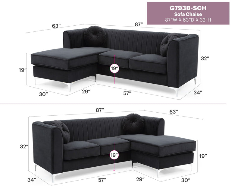 Delray - Micro Suede Sofa Chaise - R&R Furniture Gallery (Fountain Valley, CA)