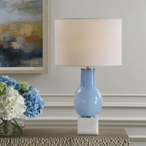 Clear Sky - Blue Glass Table Lamp