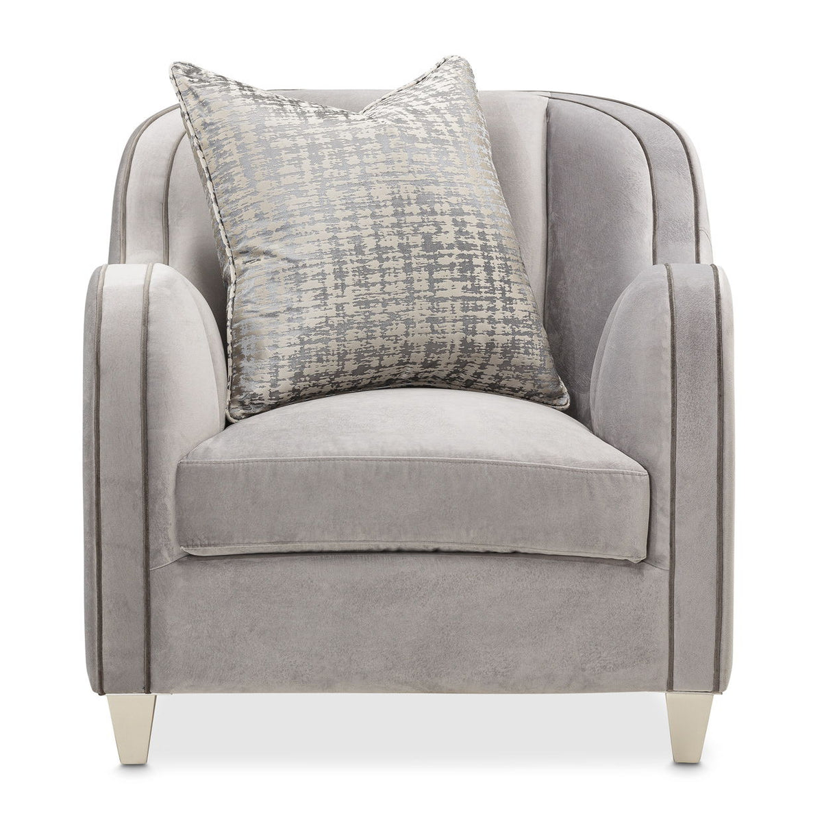 Roxbury Park - Velvet Matching Chair - Steel / Slate