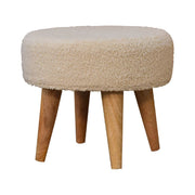 Petite Footstool - Cream / Brown - R&R Furniture Gallery (Fountain Valley, CA)