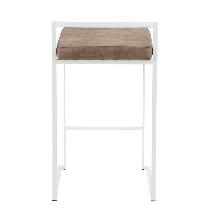 Lumi Source Fuji Simple Elegance contemporary stackable counter stool set with sleek design and wooden legs.