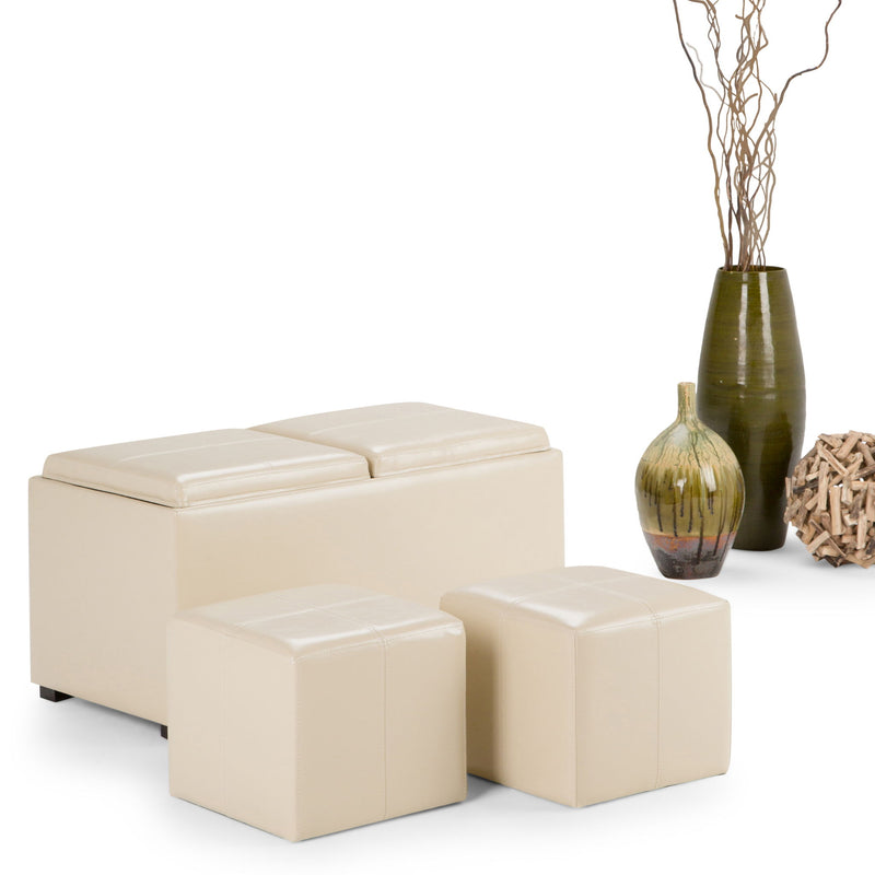 Avalon - 5 Piece Storage Ottoman, Contemporary - R&R Furniture Gallery (Fountain Valley, CA)
