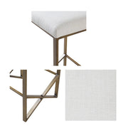 Backless Upholstered Counter Stool With Padded Seat - Ivory / Bronze - R&R Furniture Gallery (Fountain Valley, CA)