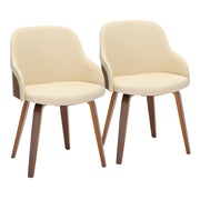 Lumi Source Bacci mid-century modern arm dining chair with wooden legs and upholstered seat, stylish and comfortable for dining rooms