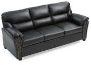 Black Olney stationary sofa by Glory Furniture with plush cushions and sleek design, perfect for modern living rooms.