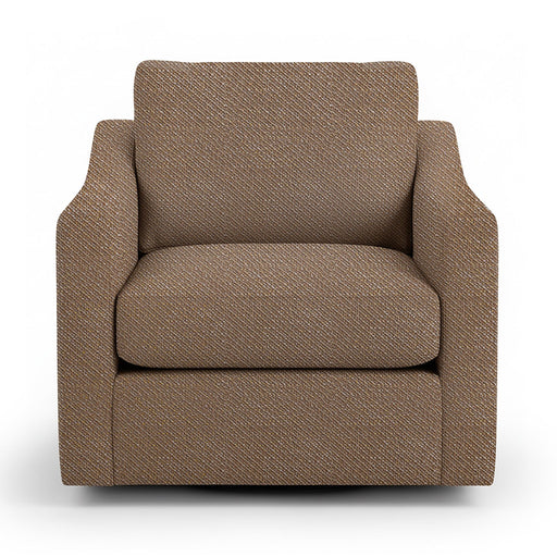 Classic Home Aspen swivel chair with a plush upholstered seat and wooden base, showcasing a modern and comfortable design.