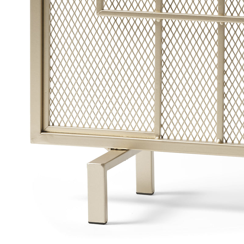 Modern single panel iron fireplace screen with decorative design, by Noble House, for safety and style in front of a fireplace.