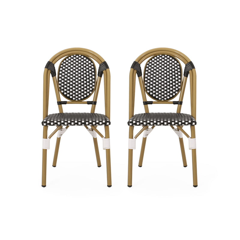 Outdoor Rattan And Aluminum French Bistro Chair Set - R&R Furniture Gallery (Fountain Valley, CA)