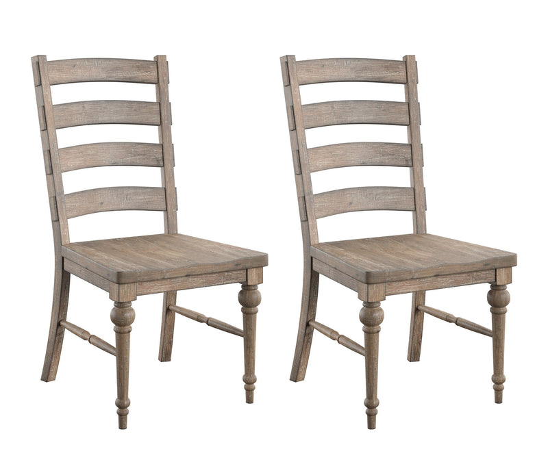 Ladderback Dining Chairs, (Set of 2) - Taupe - R&R Furniture Gallery (Fountain Valley, CA)