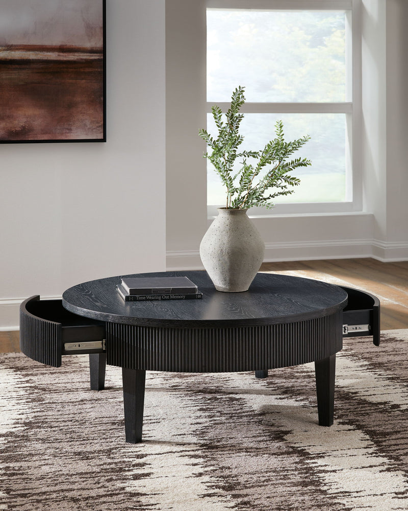 Marstream - Round Cocktail Table - Black - R&R Furniture Gallery (Fountain Valley, CA)