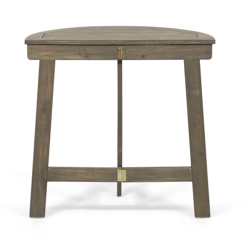 Outdoor Half Round Folding Acacia Wood Bistro Table - R&R Furniture Gallery (Fountain Valley, CA)