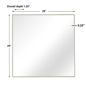 Uttermost Alexo square wall mirror with sleek frame, reflecting modern home decor style.