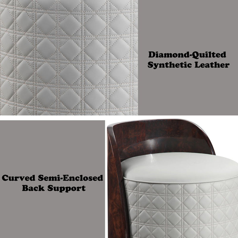 Jamonica - Vanity Stool - Gray & Dark Brown - R&R Furniture Gallery (Fountain Valley, CA)