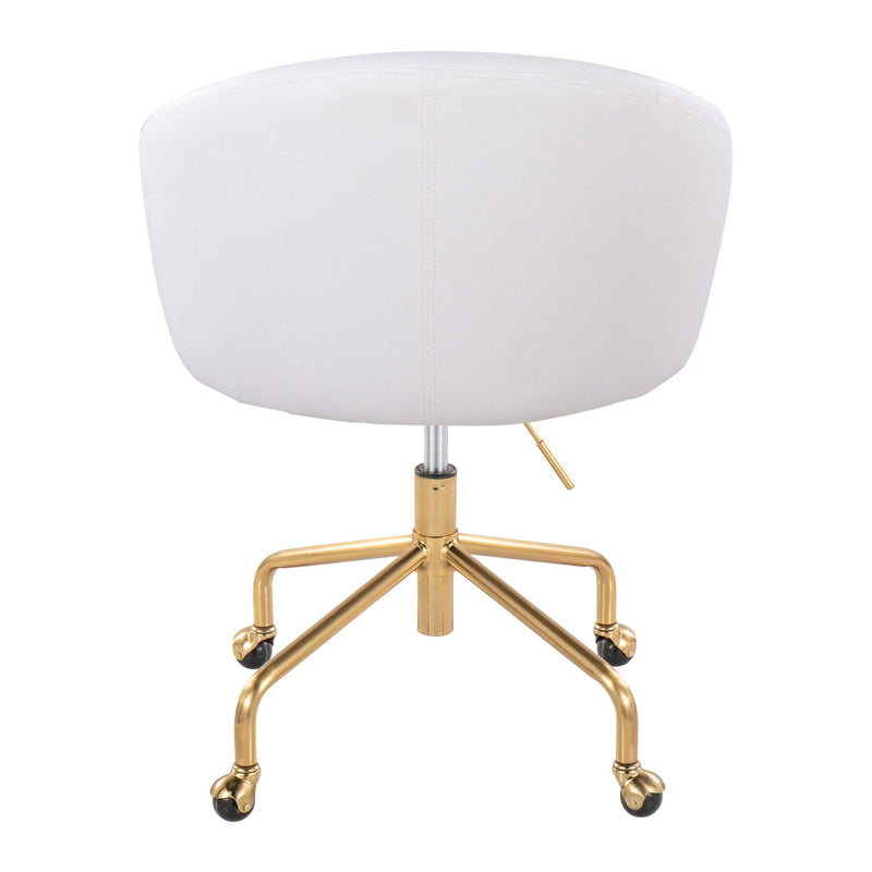 Lumi Source Claire contemporary glam desk chair with stylish design and chrome base, perfect for modern office settings.