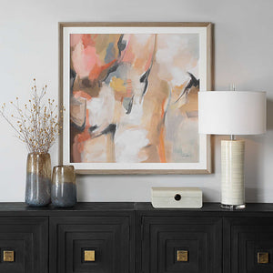 Uphill - Framed Abstract Print - Light Brown