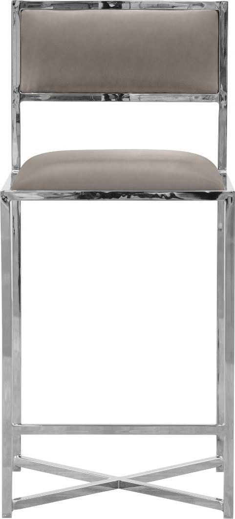Amalfi X-Base Counter Stool in Taupe Leather
