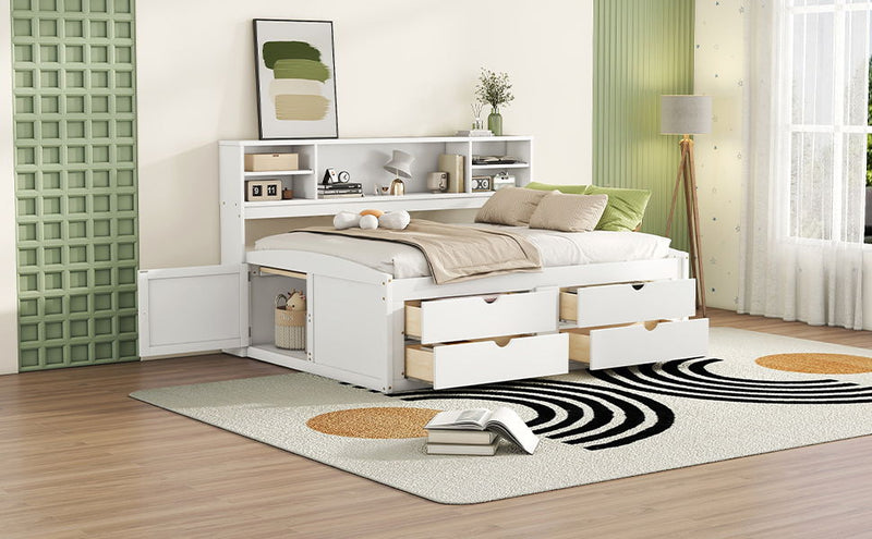 Daybed With 2 Bedside Cabinets, Upper Shelves And 4 Drawers - R&R Furniture Gallery (Fountain Valley, CA)