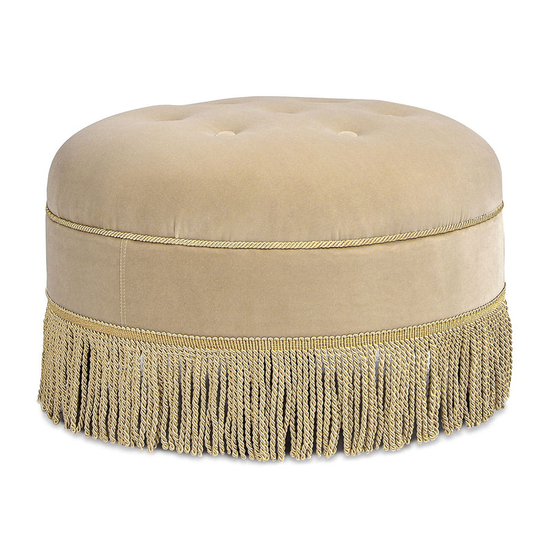 Yolanda - Round Upholstered Accent Ottoman - R&R Furniture Gallery (Fountain Valley, CA)