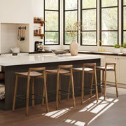 Sven - Modern Minimalist Low Back Counter Stool - Dark Brown Walnut - R&R Furniture Gallery (Fountain Valley, CA)