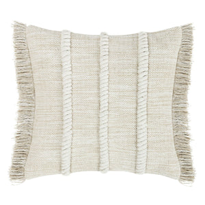 Natural-colored Lucera 22x22 inch accent pillow by Classic Home, showcasing soft fabric and stylish design for home decor.