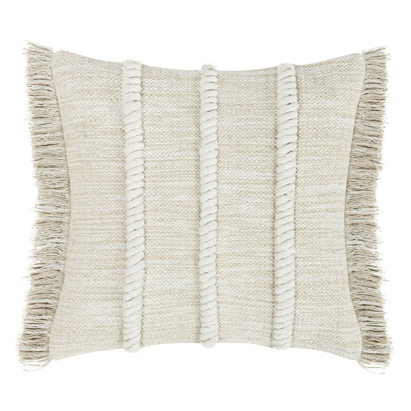 Natural-colored Lucera 22x22 inch accent pillow by Classic Home, showcasing soft fabric and stylish design for home decor.