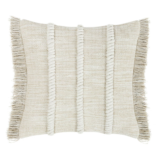 Natural-colored Lucera 22x22 inch accent pillow by Classic Home, showcasing soft fabric and stylish design for home decor.