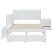Platform Bed With Multi Functional Storage Space, Nightstand, 2 Drawers, USB Ports And Desk - R&R Furniture Gallery (Fountain Valley, CA)