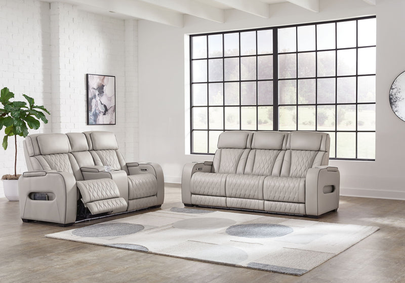 Signature Design by Ashley Boyington reclining living room set with plush sofas and loveseats, featuring comfortable reclining seats.