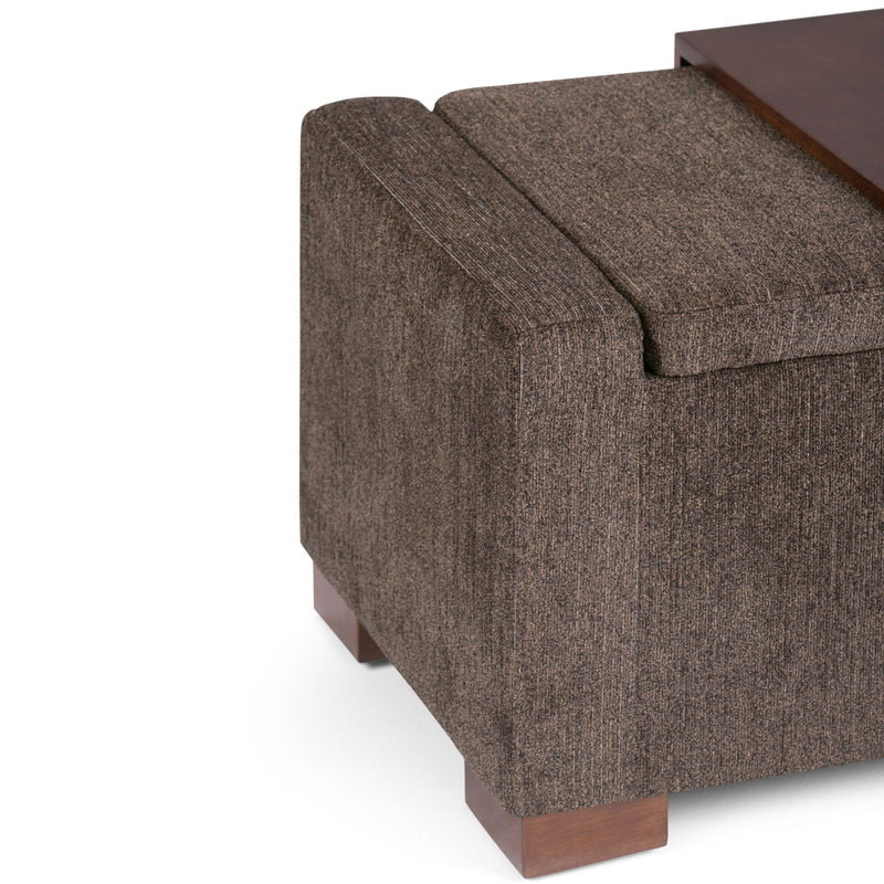 Bretton - Lift Top Storage Ottoman - Deep Umber Brown - R&R Furniture Gallery (Fountain Valley, CA)