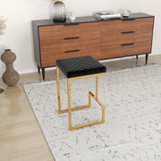 Joel - Upholstered Stool - Black / Gold - R&R Furniture Gallery (Fountain Valley, CA)