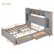 DreamHaus cabinet bed with integrated shelf, storage cabinet, and built-in sockets, showcasing its multifunctional design.