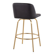 Toriano - Contemporary, Fixed Height Counter Stool With Swivel With Round Footrest (Set of 2) - R&R Furniture Gallery (Fountain Valley, CA)