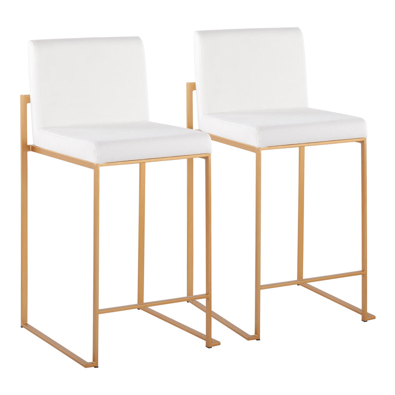 Lumi Source Fuji contemporary high-back counter stool with sleek design and stylish upholstery, perfect for modern kitchen counters.