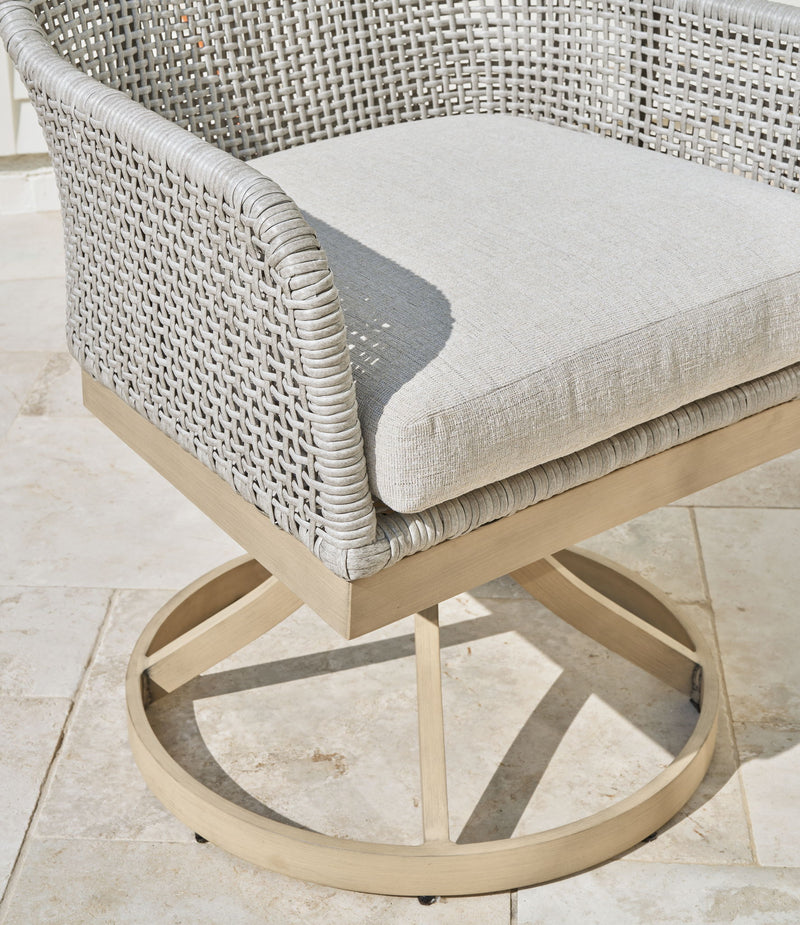 Seton Creek - Swivel Chair With Cushion (Set of 2) - Gray - R&R Furniture Gallery (Fountain Valley, CA)