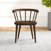 Set of two Ashcroft Furniture Kingsley brown dining chairs with wooden legs and cushioned seats, modern and stylish for dining rooms.
